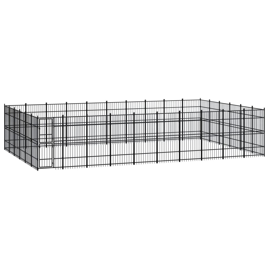 NNEVL Outdoor Dog Kennel Steel 55.3 m²