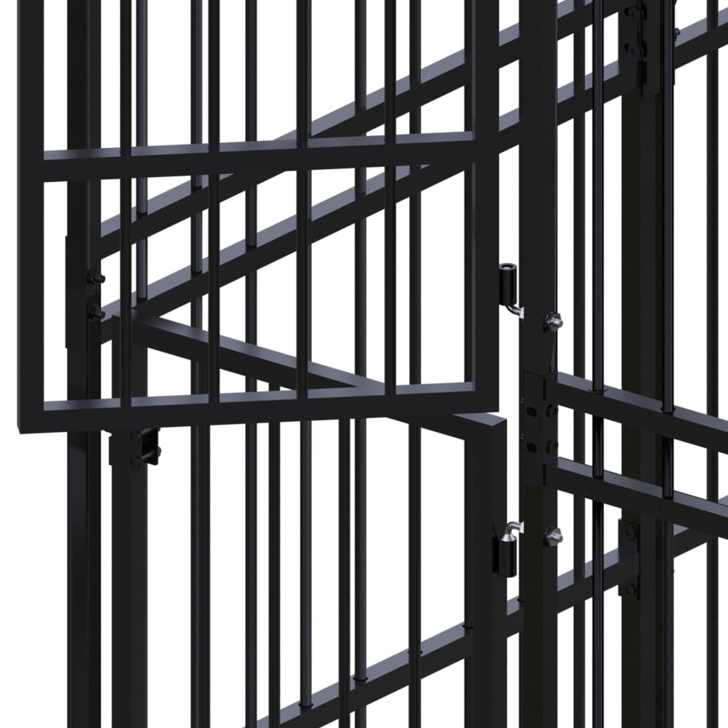 NNEVL Outdoor Dog Kennel Steel 55.3 m²