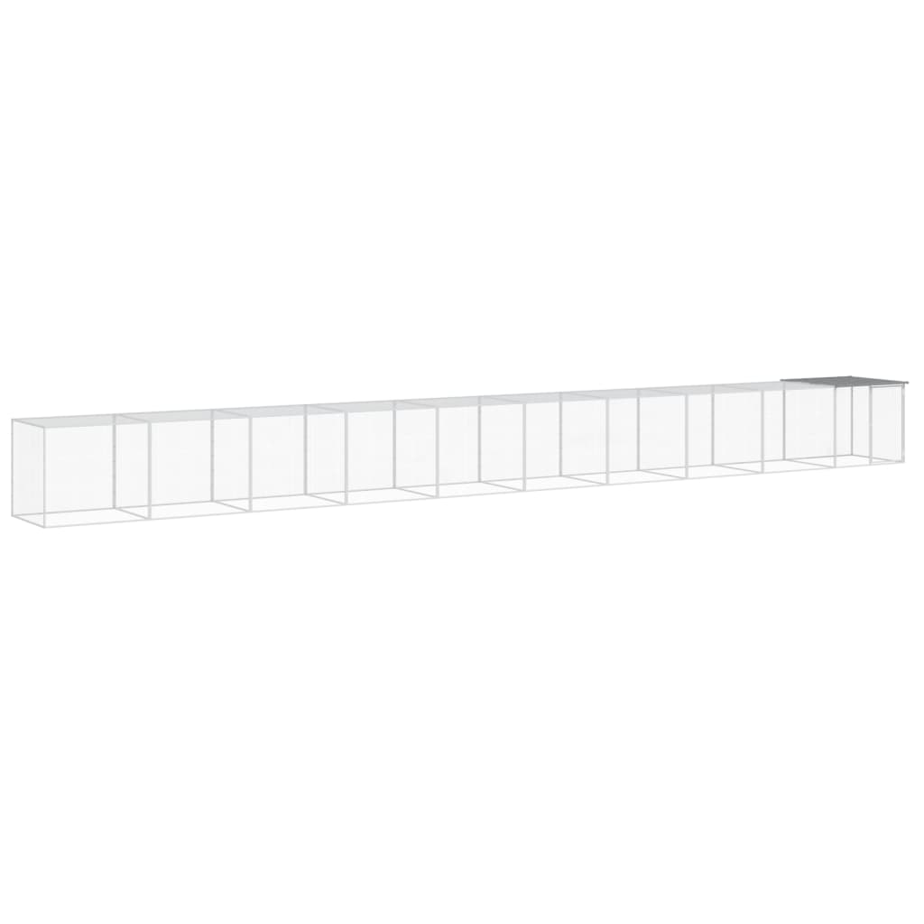 NNEVL Chicken Cage with Roof Light Grey 1003x98x90 cm Galvanised Steel