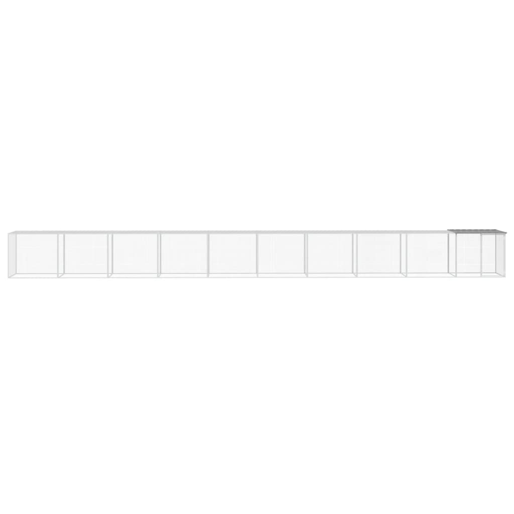 NNEVL Chicken Cage with Roof Light Grey 1003x98x90 cm Galvanised Steel
