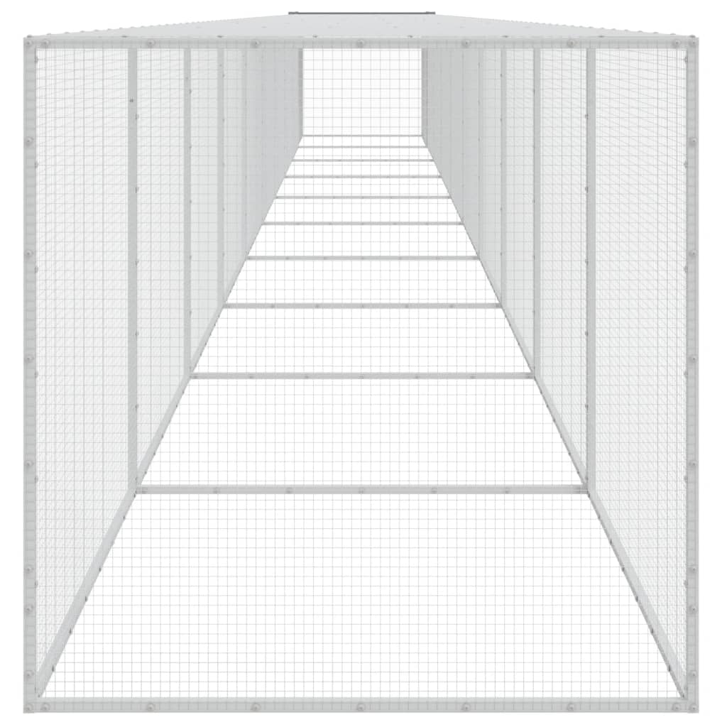 NNEVL Chicken Cage with Roof Light Grey 1003x98x90 cm Galvanised Steel