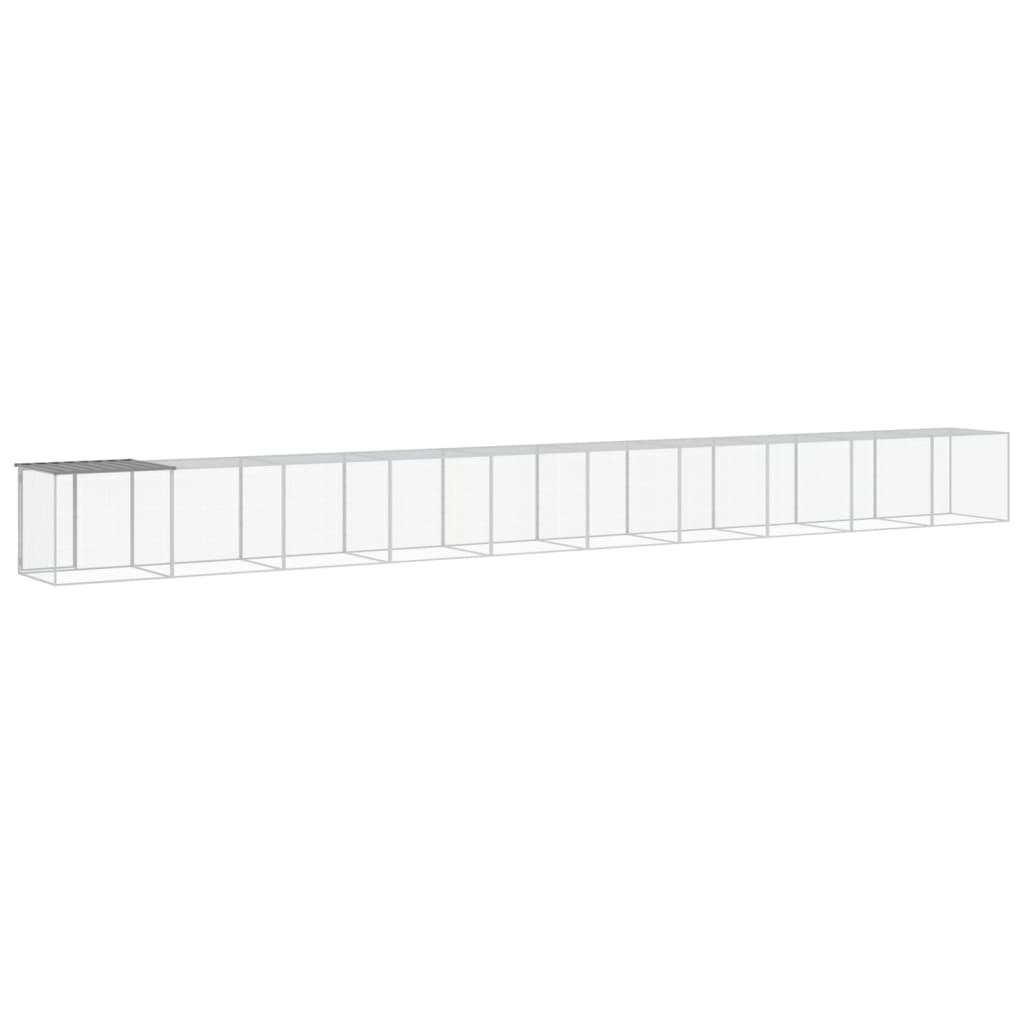 NNEVL Chicken Cage with Roof Light Grey 1003x98x90 cm Galvanised Steel