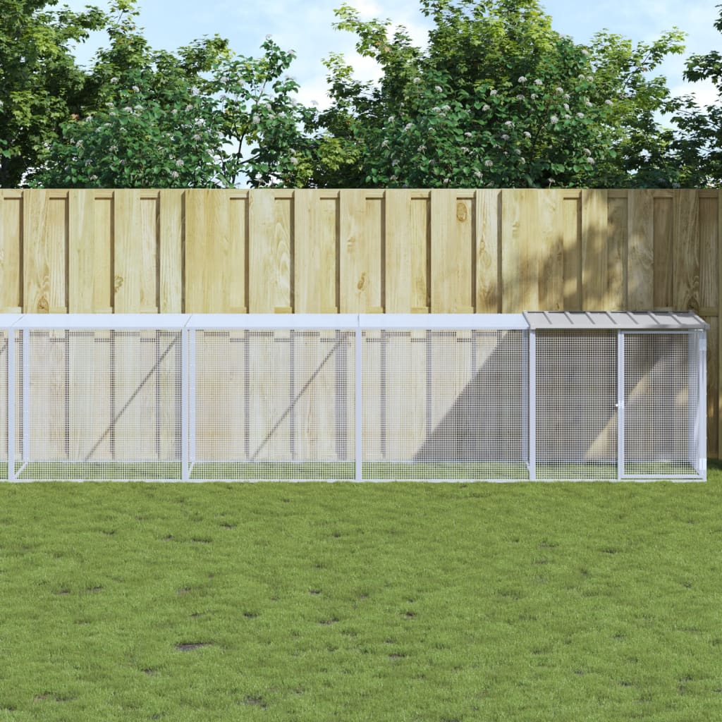 NNEVL Chicken Cage with Roof Light Grey 1003x98x90 cm Galvanised Steel