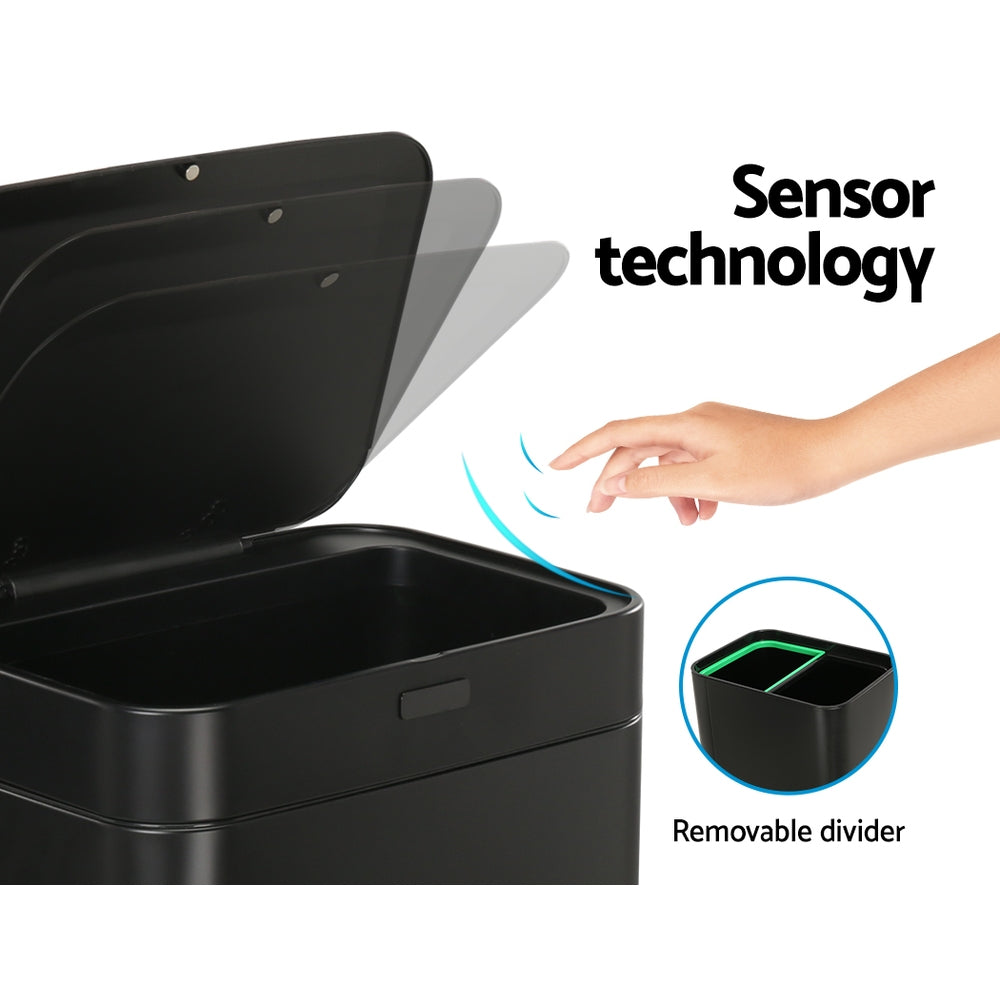 NNEDSZ 70L Motion Sensor Bin Pedal Bins Automatic Black